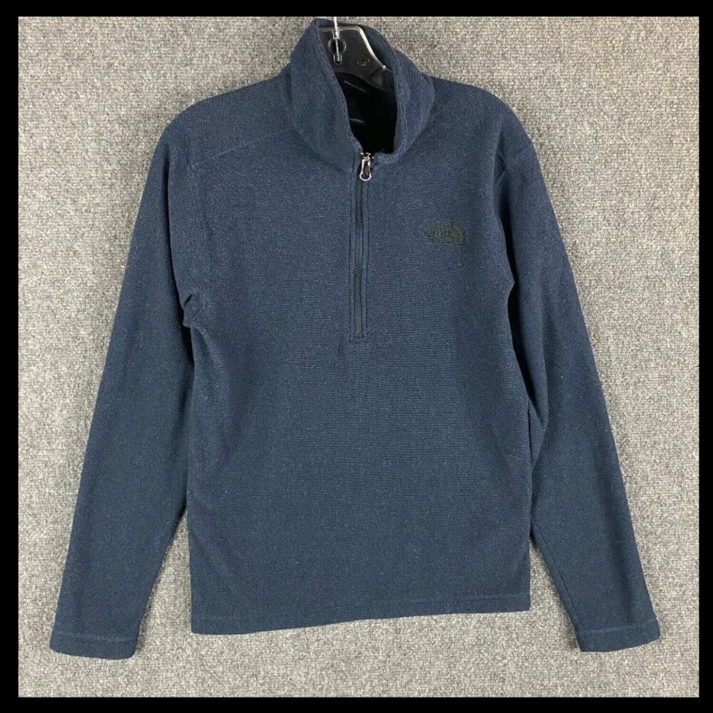 The North Face 1/4 Zip‎ Pullover Men's Small Blue Fleece 100% Polyester